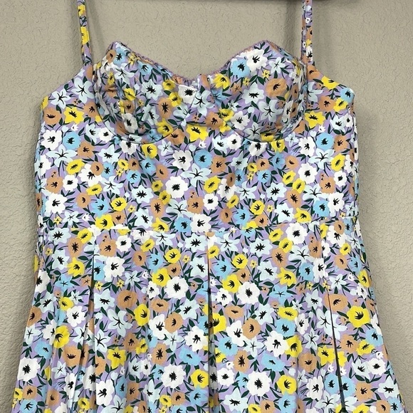 NWT Agua by Agua Bendita Mambo La Fania Lila Multicolor Floral Spring Sz L - Picture 6 of 16